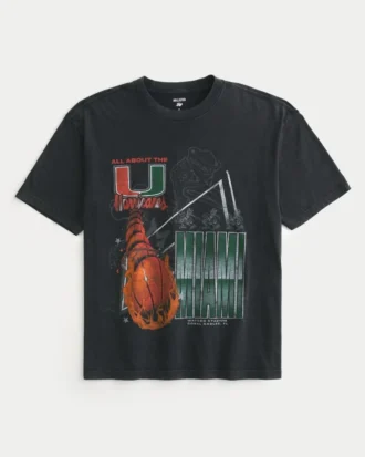 Boxy University of Miami Hurricanes Grafik Tişört