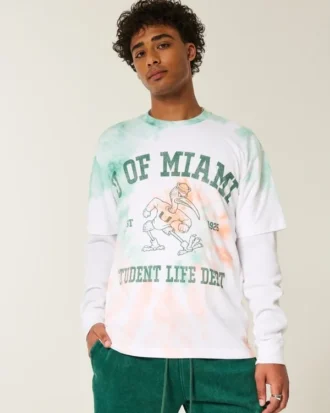 Boxy University of Miami Hurricanes Grafik Tişört