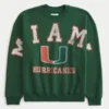 Boxy University of Miami Hurricanes Grafikli Crew Sweatshirt