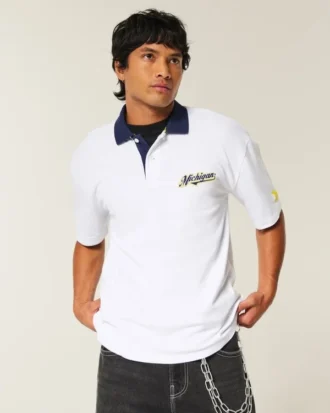 Boxy University of Michigan Wolverines Grafik Polo