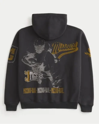 Boxy University of Missouri Tigers Grafik Kapüşonlu Sweatshirt