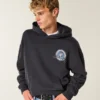Boxy University of North Carolina Tar Heels Grafik Kapüşonlu Sweatshirt