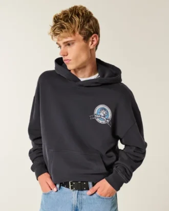 Boxy University of North Carolina Tar Heels Grafik Kapüşonlu Sweatshirt