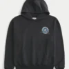 Boxy University of North Carolina Tar Heels Grafik Kapüşonlu Sweatshirt