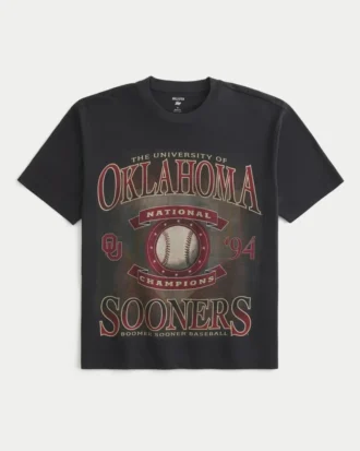 Boxy University of Oklahoma Sooners Grafikli Tişört