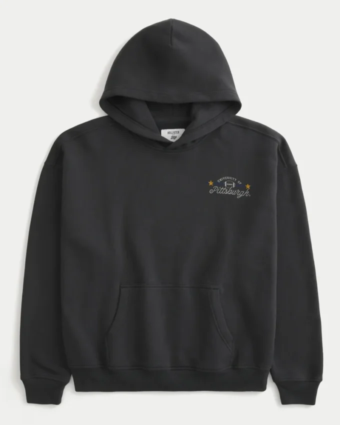 Boxy University of Pittsburgh Panthers Grafik Kapüşonlu Sweatshirt Boxy University of Pittsburgh Panthers Grafik Kapüşonlu Sweatshirt