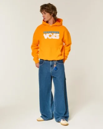 Boxy University of Tennessee Volunteers Grafik Kapüşonlu Sweatshirt
