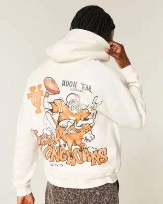 Boxy University of Texas at Austin Longhorns Grafik Kapüşonlu Sweatshirt