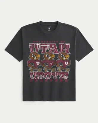 Boxy University of Utah Utes Grafikli Tişört