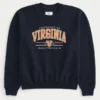 Boxy University of Virginia Grafik Crew Sweatshirt