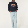 Boxy University of Virginia Grafik Crew Sweatshirt