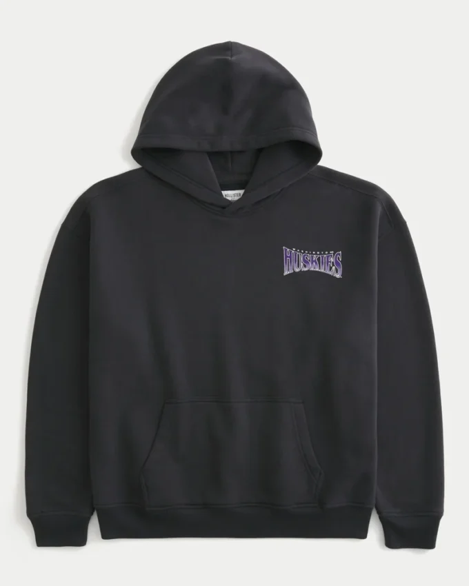 Boxy University of Washington Huskies Grafik Kapüşonlu Sweatshirt Boxy University of Washington Huskies Grafik Kapüşonlu Sweatshirt