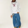 Boxy Virginia Tech Hokies Grafik Kapüşonlu Sweatshirt