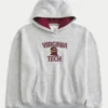Boxy Virginia Tech Hokies Grafik Kapüşonlu Sweatshirt
