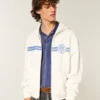 Boxy Volkswagen Racing Grafikli Fermuarlı Kapüşonlu Sweatshirt