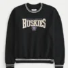 Boxy Washington Üniversitesi Huskies Grafikli Crew Sweatshirt Boxy Washington Üniversitesi Huskies Grafikli Crew Sweatshirt