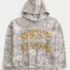 Boxy West Virginia Üniversitesi Mountaineers Grafik Kamuflaj Kapüşonlu Sweatshirt