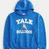 Boxy Yale Bulldogs Grafik Kapüşonlu Sweatshirt