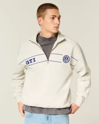 Boxy Yarım Fermuarlı Volkswagen Grafik Sweatshirt Boxy Yarım Fermuarlı Volkswagen Grafik Sweatshirt