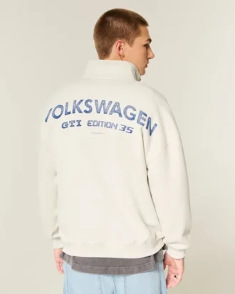 Boxy Yarım Fermuarlı Volkswagen Grafik Sweatshirt Boxy Yarım Fermuarlı Volkswagen Grafik Sweatshirt
