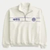 Boxy Yarım Fermuarlı Volkswagen Grafik Sweatshirt