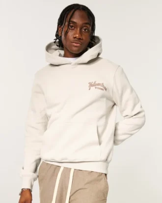 Boxy Yellowstone Grafik Kapüşonlu Sweatshirt