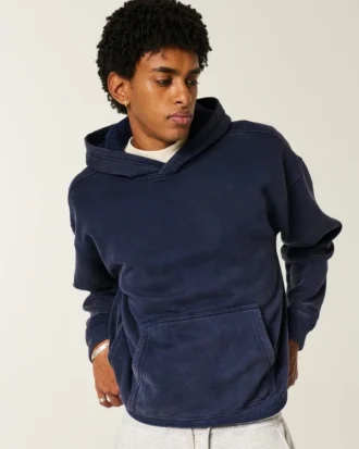 Boxy Yıkanmış Kapüşonlu Sweatshirt