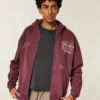 Boxy Zip-Up Arizona State University Sun Devils Grafik Kapüşonlu Sweatshirt