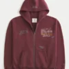Boxy Zip-Up Arizona State University Sun Devils Grafik Kapüşonlu Sweatshirt