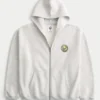 Boxy Zip-Up Club América Las Águilas Grafik Kapüşonlu Sweatshirt Boxy Zip-Up Club América Las Águilas Grafik Kapüşonlu Sweatshirt