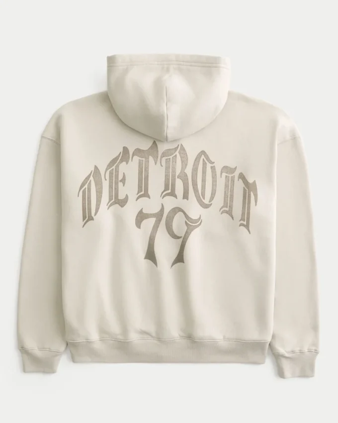 Boxy Zip-Up Detroit 79 Grafik Kapüşonlu Sweatshirt Boxy Zip-Up Detroit 79 Grafik Kapüşonlu Sweatshirt