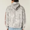 Boxy Zip-Up Florida State University Grafik Kamuflaj Kapüşonlu Sweatshirt