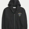 Boxy Zip-Up Jimmie Johnson Team Lowe’s NASCAR Grafik Kapüşonlu Sweatshirt