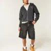 Boxy Zip-Up Rutgers Üniversitesi Grafik Kapüşonlu Sweatshirt