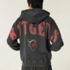 Boxy Zip-Up Rutgers Üniversitesi Grafik Kapüşonlu Sweatshirt