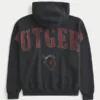 Boxy Zip-Up Rutgers Üniversitesi Grafik Kapüşonlu Sweatshirt