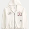 Boxy Zip-Up Texas A&M Üniversitesi Grafik Kapüşonlu Sweatshirt