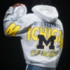 Boxy Zip-Up University of Michigan Wolverines Grafik Kapüşonlu Sweatshirt