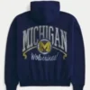 Boxy Zip-Up University of Michigan Wolverines Grafik Kapüşonlu Sweatshirt Boxy Zip-Up University of Michigan Wolverines Grafik Kapüşonlu Sweatshirt