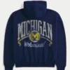 Boxy Zip-Up University of Michigan Wolverines Grafik Kapüşonlu Sweatshirt Boxy Zip-Up University of Michigan Wolverines Grafik Kapüşonlu Sweatshirt