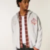 Boxy Zip-Up University of Southern California Trojans Grafik Kapüşonlu Sweatshirt