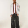 Boxy Zip-Up University of Southern California Trojans Grafik Kapüşonlu Sweatshirt
