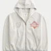 Boxy Zip-Up University of Southern California Trojans Grafik Kapüşonlu Sweatshirt