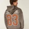 Boxy Zip-Up University of Texas at Austin Longhorns Grafik Kapüşonlu Sweatshirt