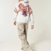 Boxy Zip-Up University of Virginia Grafik Kapüşonlu Sweatshirt