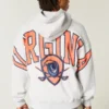 Boxy Zip-Up University of Virginia Grafik Kapüşonlu Sweatshirt