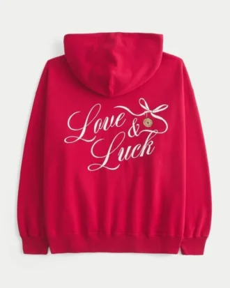 Büyük beden Good Luck Charm Grafik Kapüşonlu Sweatshirt