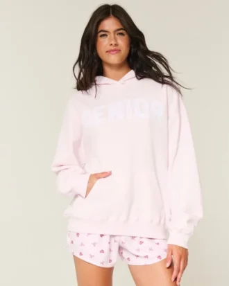 Büyük beden Senior Grafik Kapüşonlu Sweatshirt