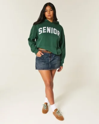 Büyük beden Senior Grafik Kapüşonlu Sweatshirt