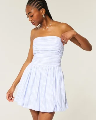 Büzgülü Bubble Skort Elbise